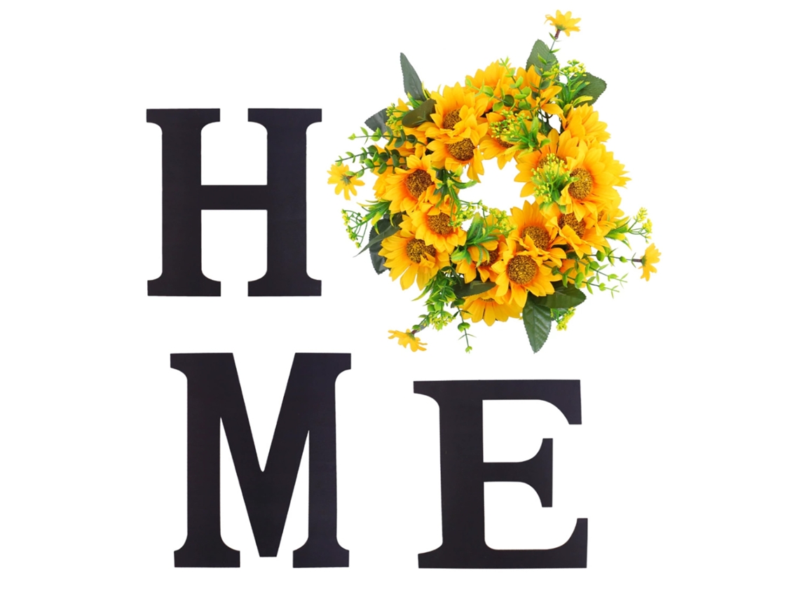 Placa Decorativa de Solteiro com Flor de Girassol para Casa e Porta LAXISCREED