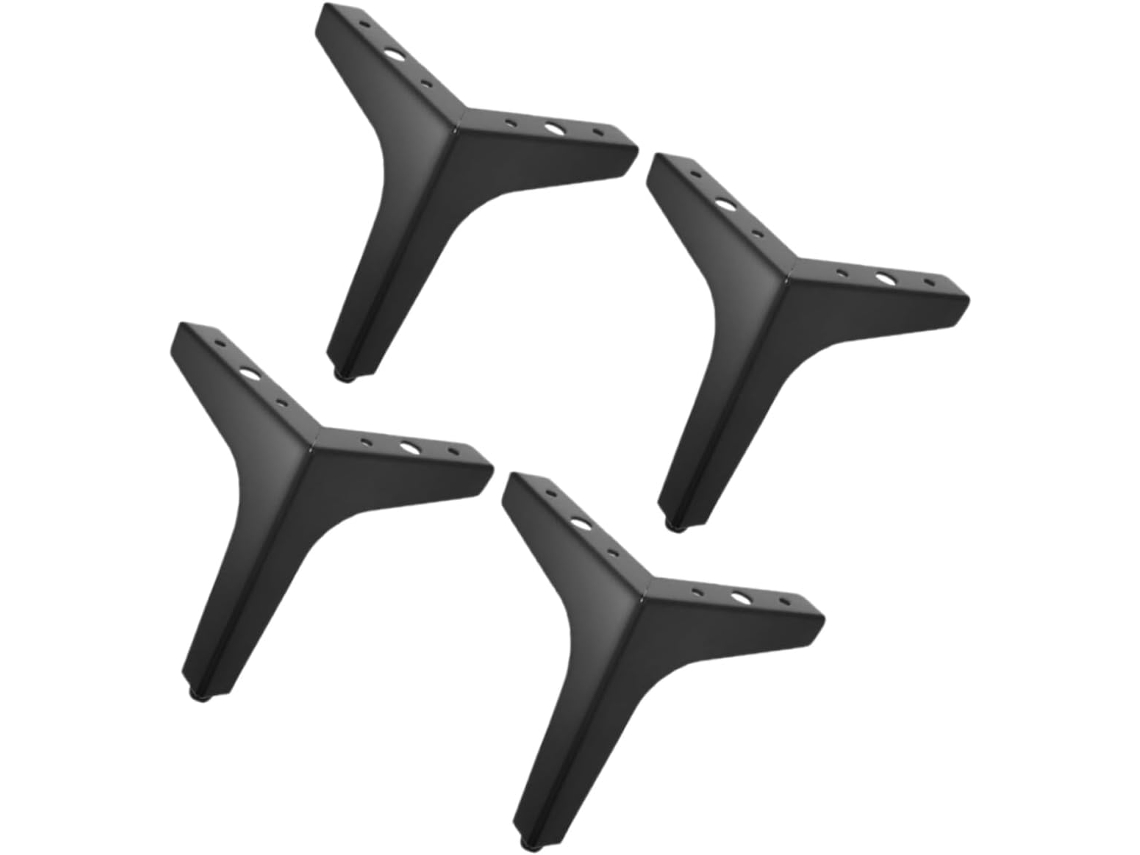 Heallily Conjunto De 4 Pés Ferro Triangulares Para Móveis, Substituição Para Sofá, Cadeira, Armário, Preto, Resistente