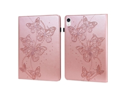 Capa Para Tablet Lurelia, Para Samsung Galaxy Tab A9 Plus Porta Cartões Com Relevo De Borboleta, Rosa, Proteção Antiquedas