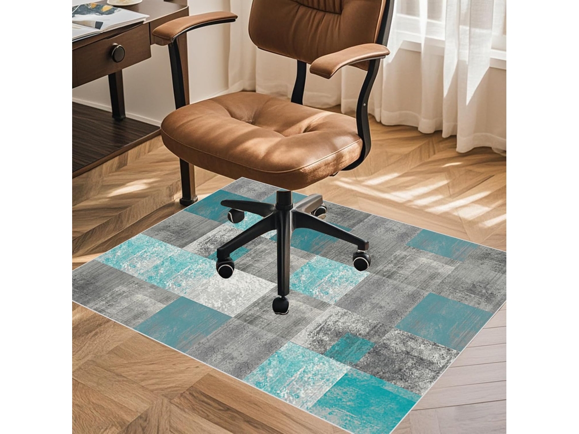 Tapete Cadeira Escritório Protetor Piso 70 X 100 Cm Tecido Madeira Parquet Laminado Cm,