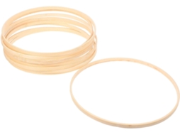 Conjunto De 10 Aros Florais De Bambu Bege De 33 Cm Para Guirlandas.
