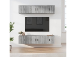 Vidaxl Conjunto Móveis De Tv 6 Pcs Madeira Processada Sonoma Cinza