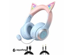 Fones De Ouvido Bluetooth Infantis Com Microfone Cancelamento De Ruído Enc Led Hi-fi Design Com Orelhas De Gato