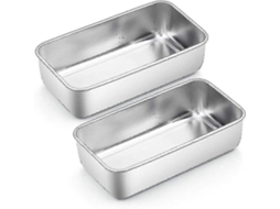 Omni set de 2 Moldes de Pan de Acero Inoxidable, Molde Rectangular para Hornear Pan Y Pasteles, Regalo Ideal