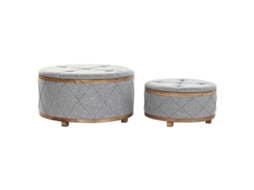 Banco DKD HOME DECOR (Cinzento - Madeira - 80 x 80 x 43 cm)