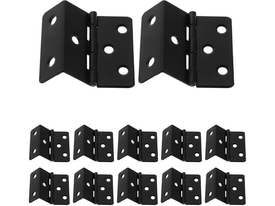 Inoomp 20 Peças Dobradiça Dobrável Vintage Em Ferro Fundido Com 6 Furos E Três Dobras, Preta, Para Guarda Roupas E