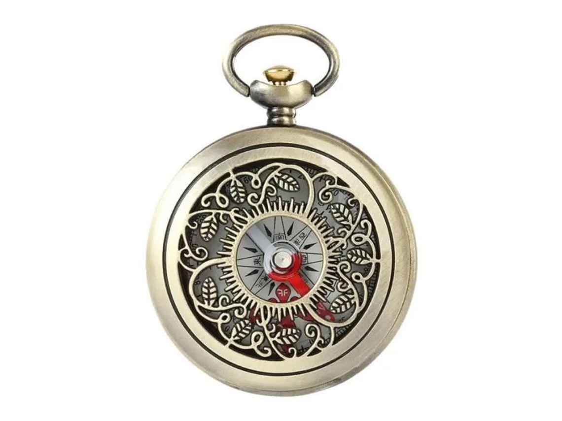 Relógio de Bolso com Bússola Vintage em Bronze para Trilhas, Infantil, Montanhismo, Portátil AQUAFORGE