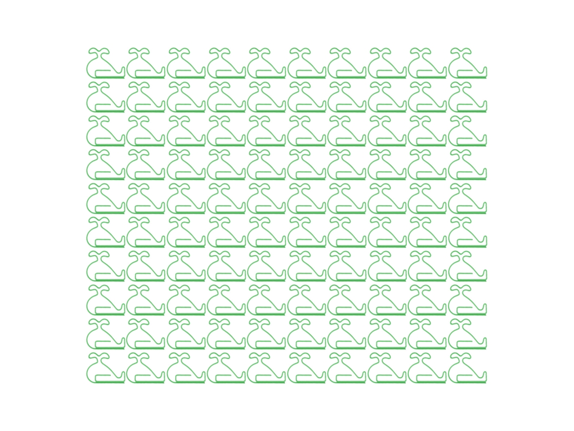 100 Clips De Papel Antideslizantes Con Aspecto De Ballena Verde Para Oficina Y Escuela.
