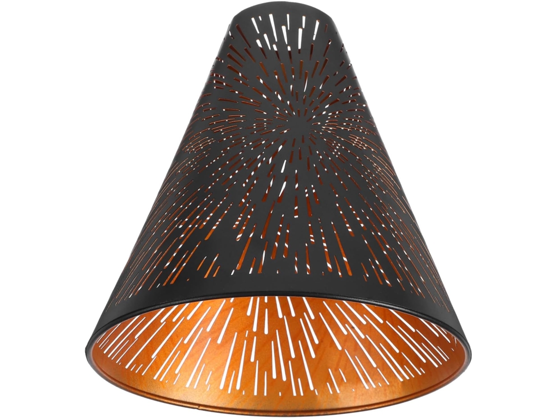 Luminária de Mesa E27cm em Ferro Preto e Dourado. SFUSHOS
