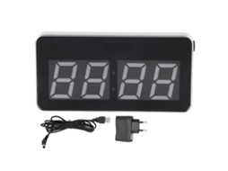 Relógio de mesa digital LED Baok com espelho iluminado, calendário perpétuo e USB, ideal para quarto e escritório (plugue europeu)