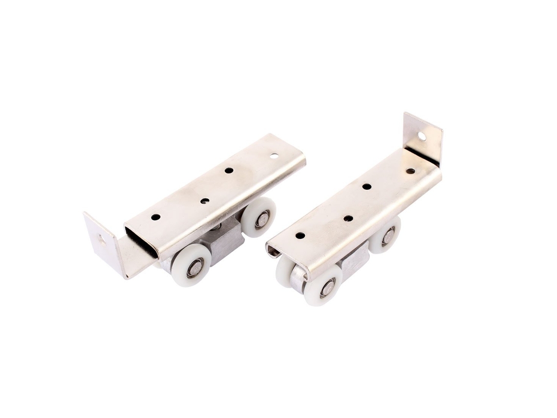 Rodas para Porta de Correr Suspensa com 4 Rodas Box Banheiro, Brancas, 2 Peças CHABERLU