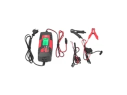 Carregador automático inteligente de baterias para carros 6V 12V com visor LCD e função de manutenção de bateria.