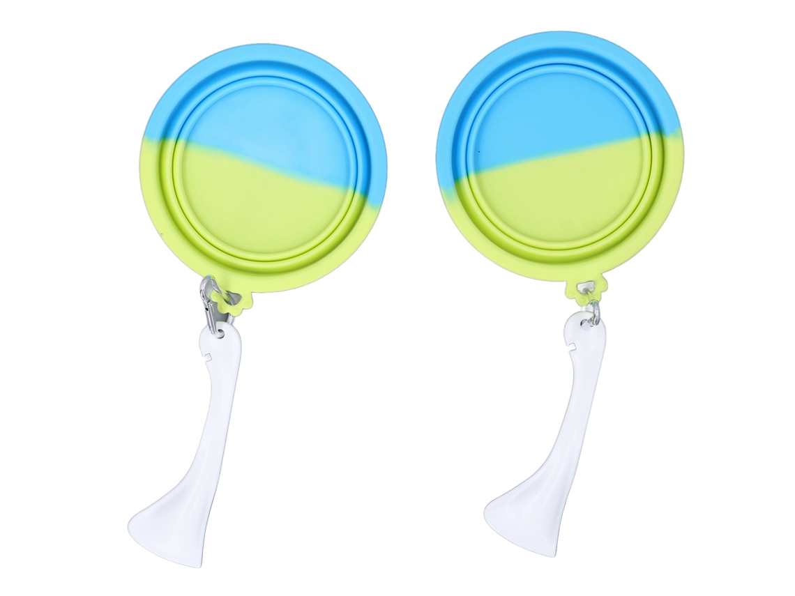 2pcs Bacia De Silicone Para Pet 380ml Plegável Portátil Ecológica Para Cães Gatos Outdoor Viagem