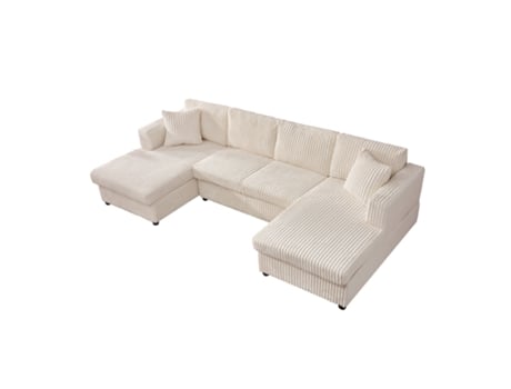 Moderno Sofá Multilugares Yhl Voyura Ls2219 Beige Almofada De Bombazine E Enchimento De Espuma Bege