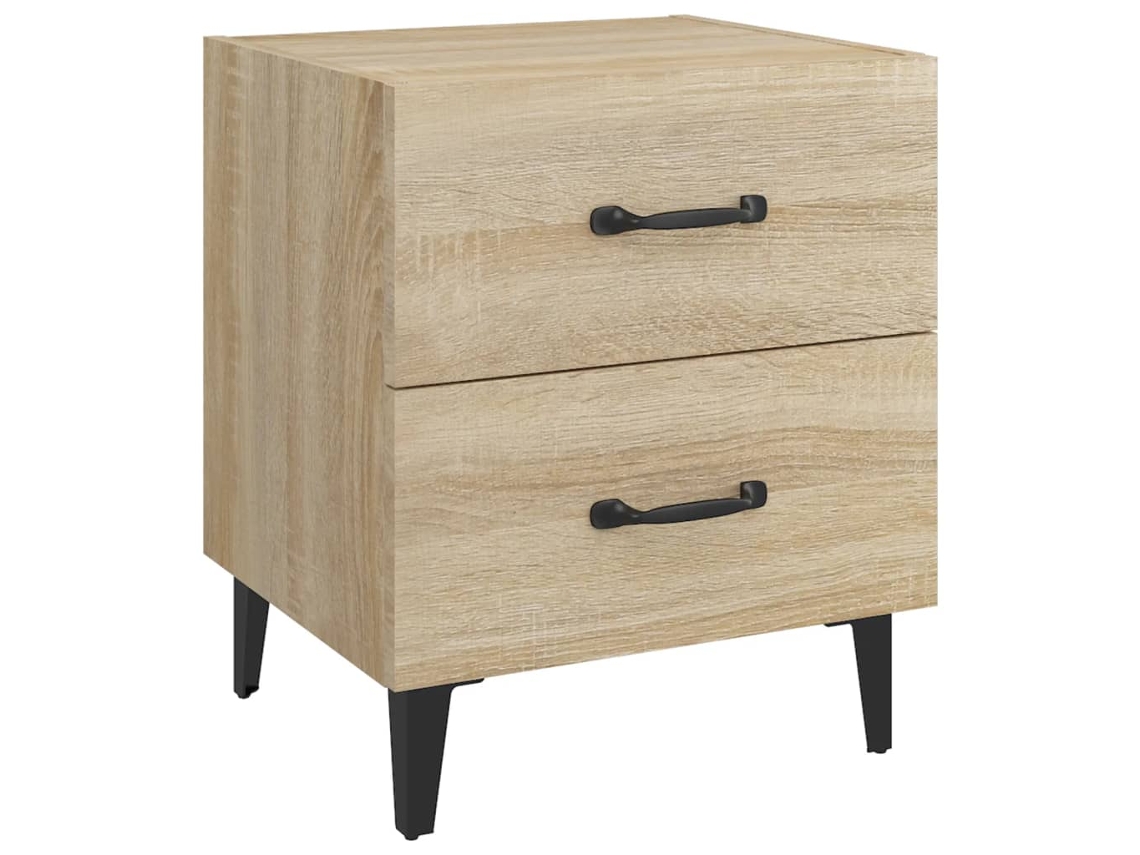 Bedside Cabinet, Bedside Cabinets Vidaxl Marrom Madeira Processada (n/a)