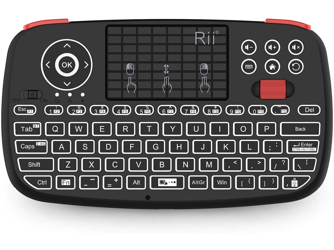 Mini teclado Bluetooth com touchpad, teclado sem fio portátil com adaptador USB 2.4G Slowmoose