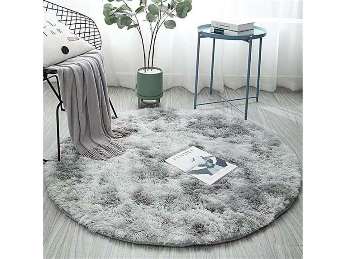 Tapete Ehstmind Felpudo Longo Redondo Absorção Água Antiderrapante Degradê Pelúcia Multicor (100x50x50cm)