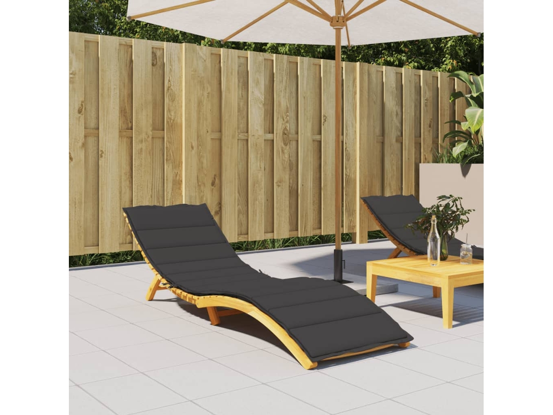 Vidaxl Almofadão P/ Espreguiçadeira 200x70x3 Cm Tecido Oxford Preto