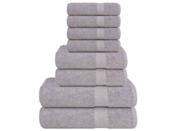 Conjunto de Toalhas de 8 Peças Frogn Cinza 360 G/m BRILVIBERA
