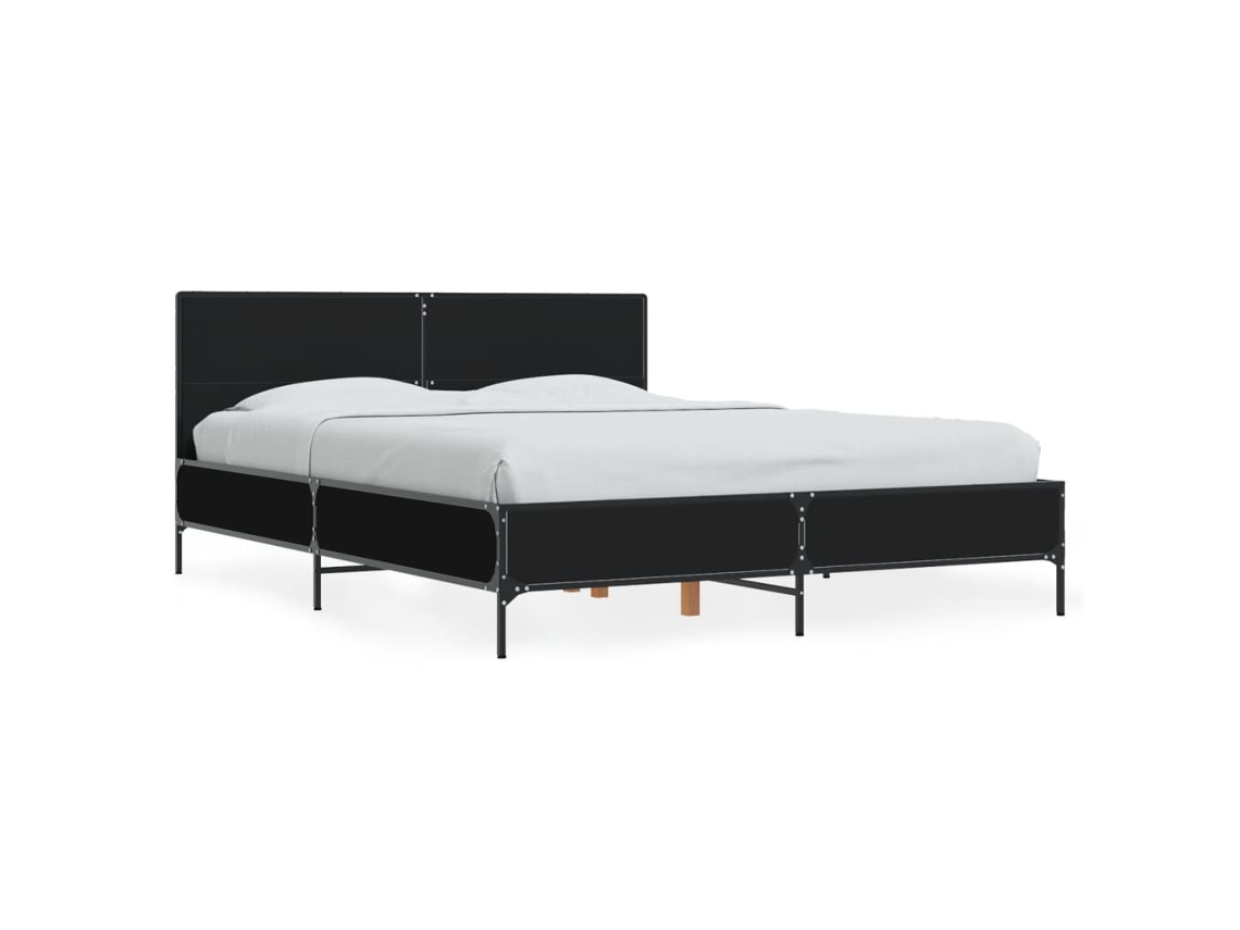 Bed Frame, Bed Frames Vidaxl Preto Madeira Processada (140 X 190 Cm?)