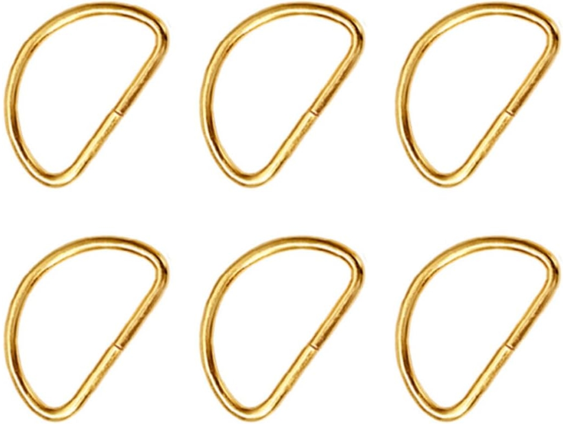 Pacote Com 100 Anéis De Metal Dourado, 38x20x2,8 Mm