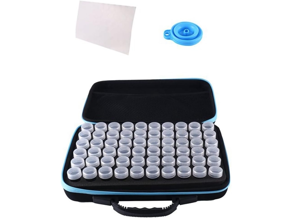 Caixa De Armazenamento Resistente Com 60 Compartimentos E Bolsa Com Zíper.