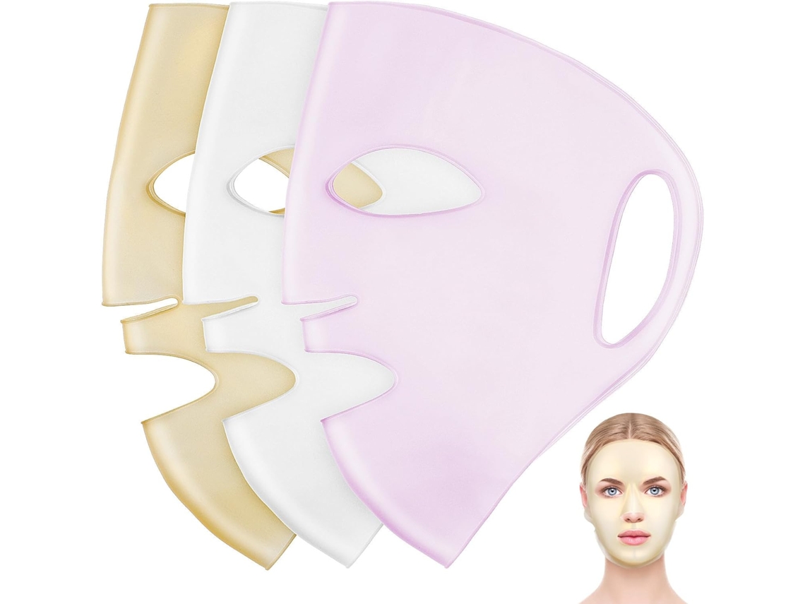 Kit Com 3 Máscaras Faciais De Silicone Hidratantes