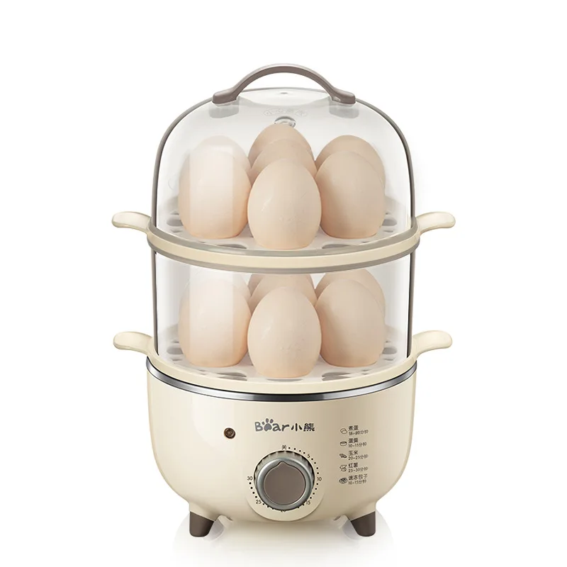 (marrom Claro) Panela Elétrica Para Ovos De Dupla Camada 360w, Prepara Ovos Para Café Da Manhã, Automática, Multifuncional Com Timer