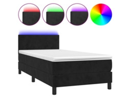 Box Spring Bed, Box Spring Beds Vidaxl Preto Veludo (90 X 190 Cm)