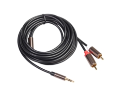 Cabo De Áudio De 3 Metros Com Conector Macho De 2 Para 3,5 Mm, Compatível Com Amplificadores.