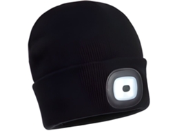 Boné BRILVIBERA, preto, com lanterna LED recarregável USB, 150 Lúmens