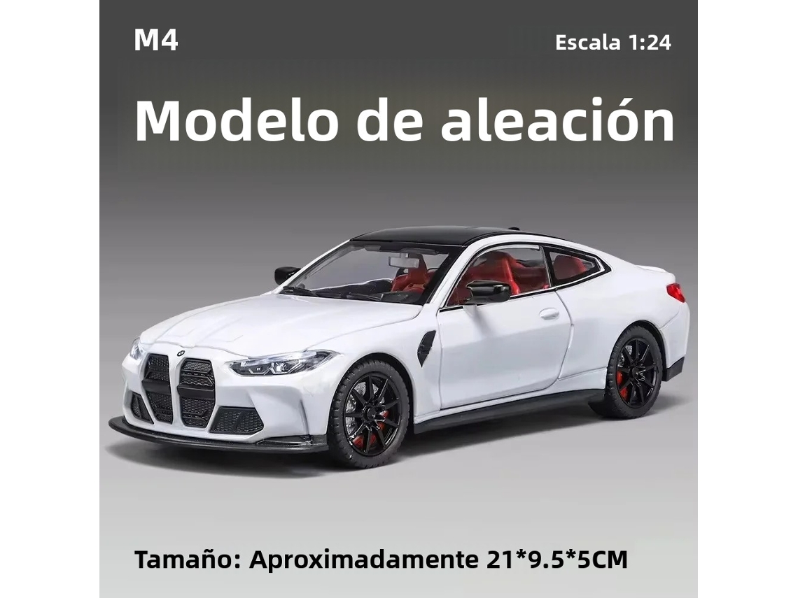 (m4 Branco) Miniatura De Carro M3 Gtr M4 Com Rodas De Liga Leve Na Escala 1:24