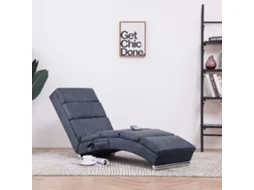 Vidaxl Chaise Longue De Massagens Camurça Artificial Cinzento