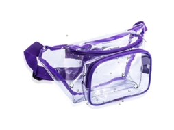 2026 mochila Lombar Transparente Morada Unisex, Design Elegante, Aprovada para Estádios, Resistente À Água, Ajustável, para Esportes e Eventos