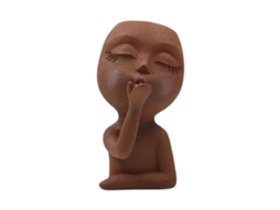 Vaso de Resina Retrato Beijo Voador com Olhos Fechados