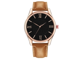Relógio de Pulso Masculino Fashion com Pulseira de Pu Dial Redondo Relógio de Quartzo