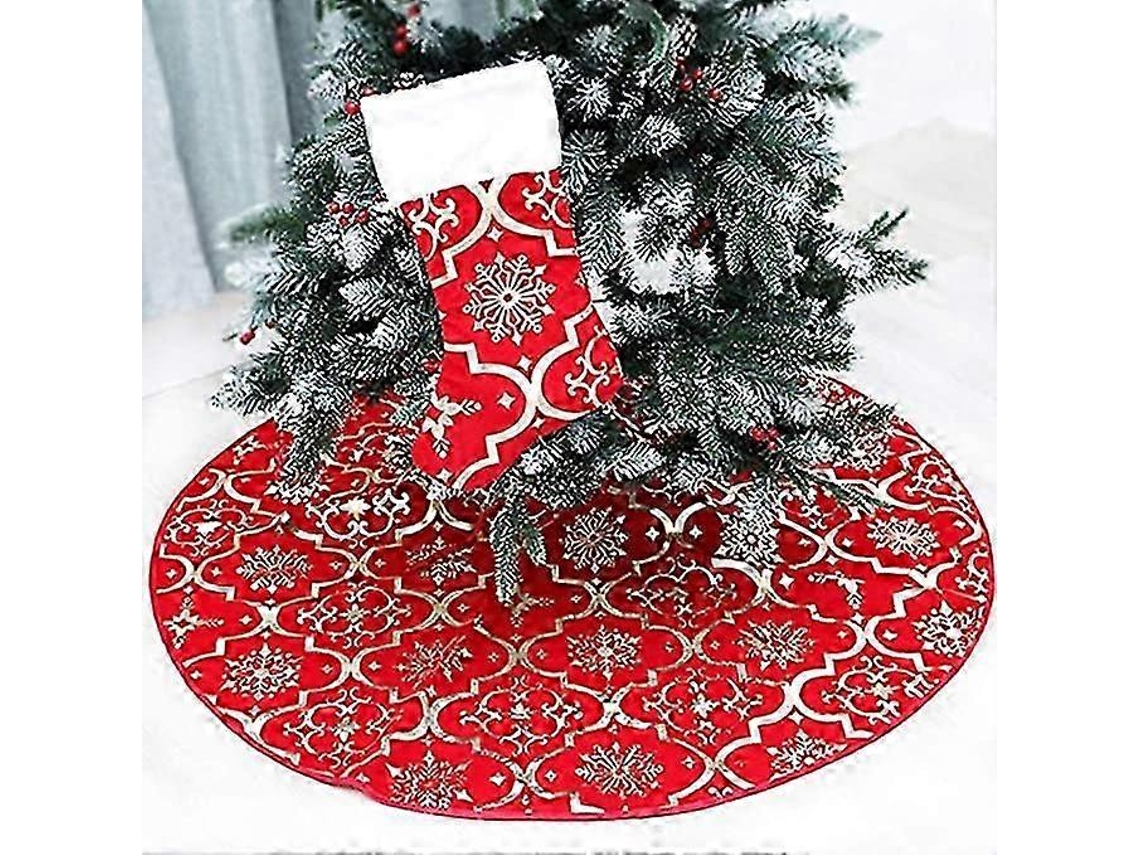 Meia Natalina Em Veludo Vermelho Com Detalhes Brancos, Para Doces E Presentes. Loja Olysi