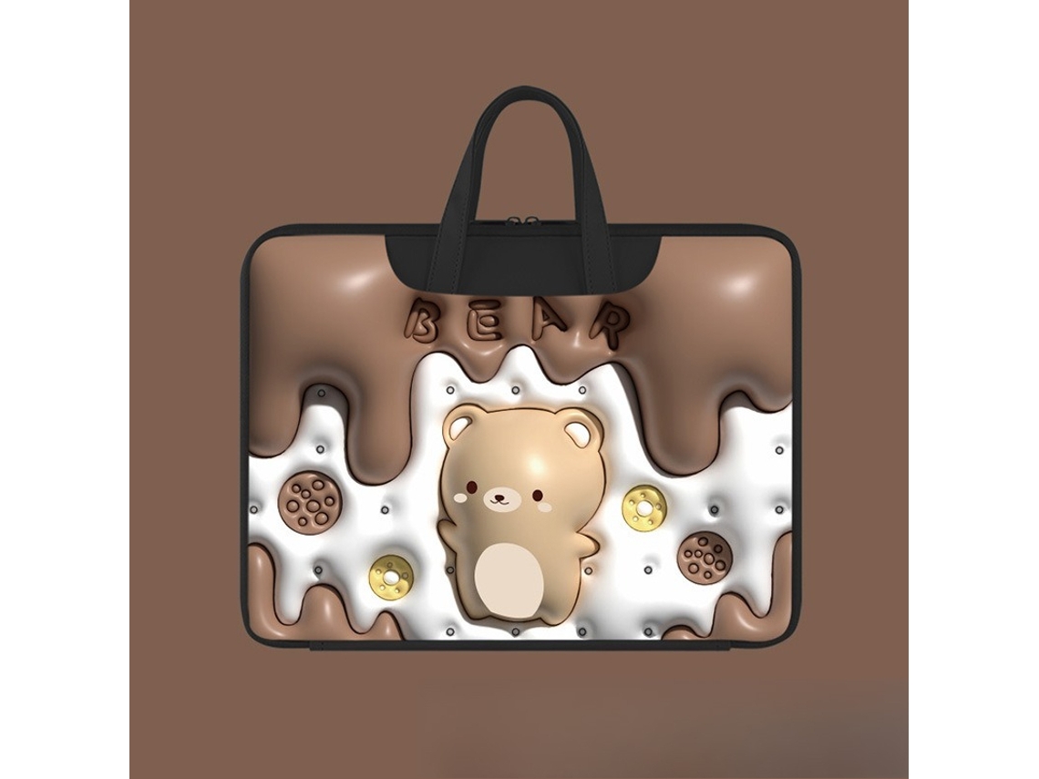 Capa HEXINYIGJLY para portátil, 15 polegadas, universal, almofadada, forro macio, ursinho Pooh