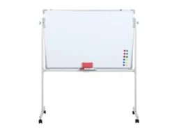 Quadro Branco Flasidu, Altura Ajustável, Com Rodas, Design De Dupla Face, 60cm X 90cm X 160cm, Altura Regulável: 155 Cm - 200 Cm, Branco