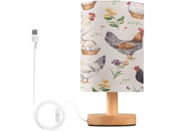 Abajur De Cabeceira Em Formato Galo Para Quarto, Luminária De Cabeceira Led, Luminária De Leitura Com Portas Usb E
