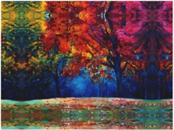 Colcha de Flanela com Estampa Abstrata Árvores Coloridas Macia e Aconchegante para Sofá Quarto 152 4 X 127 Cm,