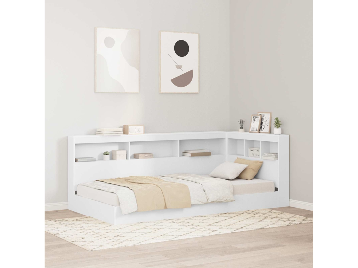 Vidaxl Cabeceira de Armazenamento Branco 90 Cm Madeira Processada