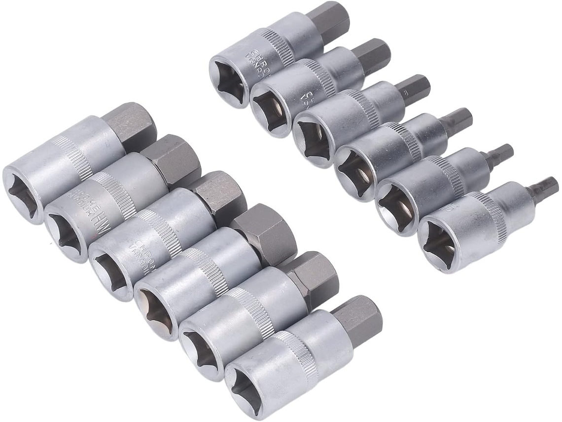 Conjunto De 12 Soquetes De Impacto De 2 Polegadas, Em Aço.