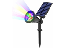 Conjunto de 2 luzes solares LED com 7 mudanças de cor, sem fio, à prova d'água, IP65, para jardim, ajustáveis em 180°. Brilvibera