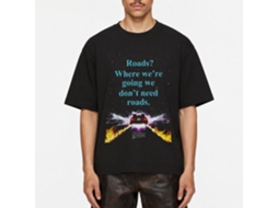 Rockinstone Back To The Future Movie No Roads Black Adult T-shirt Size:l