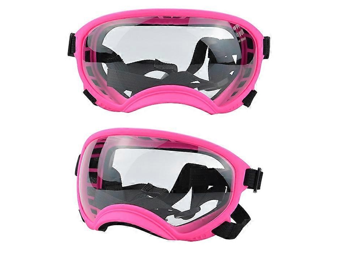 Óculos para Cães Anti uv, Resistente a Impactos, Ajustável, Elástico, Filhotes, Óculos para Cães Grandes, Respiráveis, Rosa e Transparente BRILVIBERA