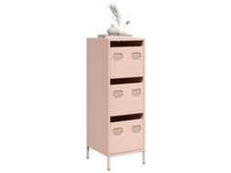 Vidaxl Aparador Alto 39x35x103,5 Cm Aço Rosa
