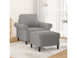 Vidaxl Poltrona Com Apoio De Pés 60 Cm Tecido Cinzento-claro