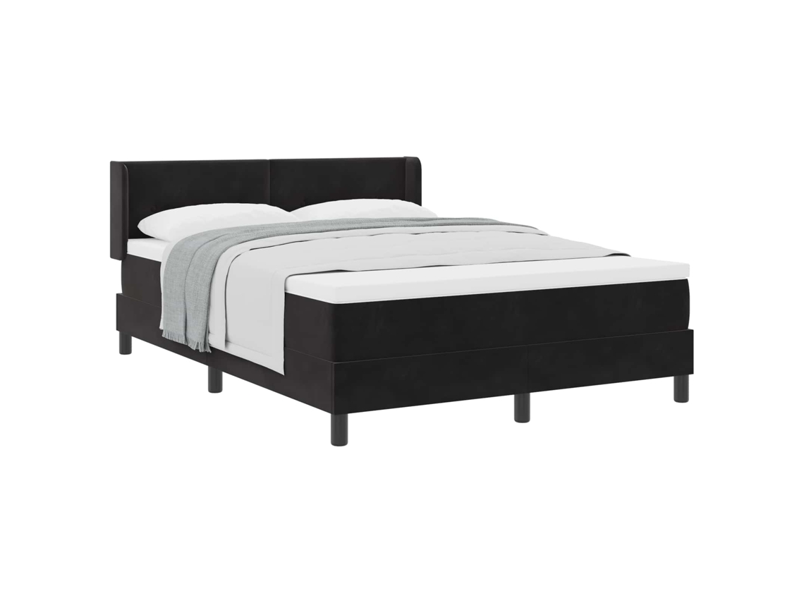 Cama Box com Cabeceira Manual Preto 200x160cm veludo MAISON EXCLUSIVE