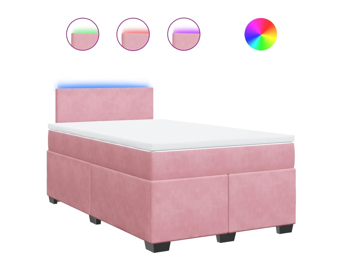 Cama Boxspring com Colchão 120x200 Cm Veludo Rosa MAISON EXCLUSIVE